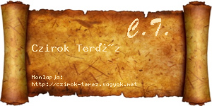 Czirok Teréz névjegykártya
